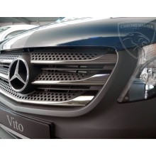 Накладки на решетку радиатора (темный графит) Mercedes Vito W447 (2014-)